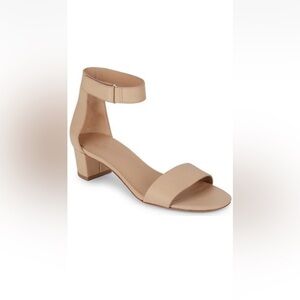 VINCE “Rita” Ankle Strap Leather Heeled City Sandal in Beige Size 6/36